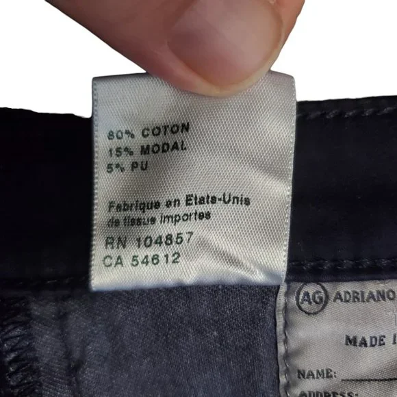 AG The Absolute Legging Coated 32R (Meas 32x29.5 9" Mid Rise) Metallic Jeans A19 - Picture 9 of 11